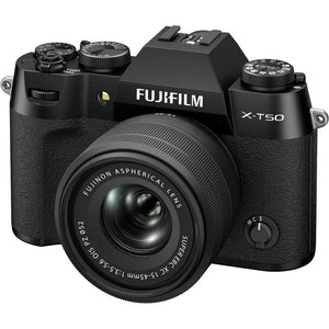 Fujifilm X-T50 Mirrorless Camera with 15-45mm f/3.5-5.6 Lens (Black) at PROCAM | procam.com