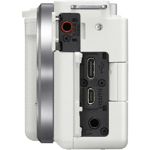 Sony ZV-E10 Mirrorless Camera with PZ 16-50mm f/3.5-5.6 OSS II Lens (White) at PROCAM | procam.com