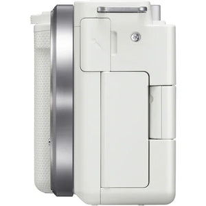 Sony ZV-E10 Mirrorless Camera with PZ 16-50mm f/3.5-5.6 OSS II Lens (White) at PROCAM | procam.com