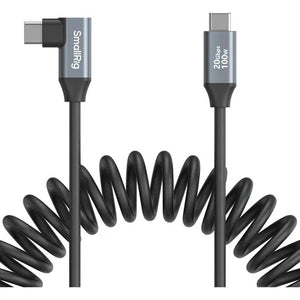 SmallRig USB-C Straight-to-Right Angled Coiled Data Cable (13.8") at PROCAM | procam.com