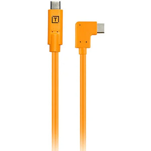 Tether Tools TetherPro USB-C to Right Angle USB-C Pigtail Cable - 20" (Orange) at PROCAM | procam.com