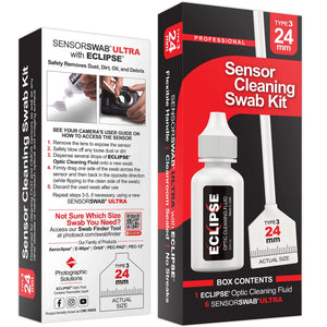 Photographic Solutions Sensor Cleaning Swab Kit (6 x 24mm Type 3 Swabs, Eclipse Solution) - For Full-Frame Sensors at PROCAM | procam.com