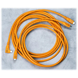 Tether Tools TetherPro Optima USB-C to Right Angle USB-C Cable - 6' (Orange) at PROCAM | procam.com