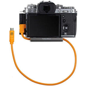 Tether Tools TetherPro USB-C to Right Angle USB-C Pigtail Cable - 20" (Orange) at PROCAM | procam.com