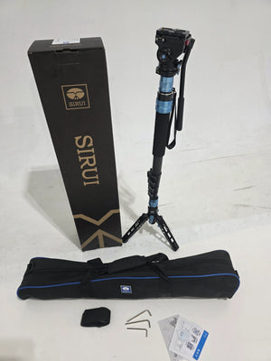 * OPEN BOX GOOD * Sirui P-325FL 5-Section Carbon Fiber Monopod with VA-5 Compact Video Head at PROCAM | procam.com