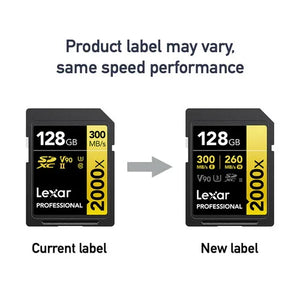 Lexar Professional 2000x UHS-II SDXC Memory Card - 128GB (2-Pack) at PROCAM | procam.com