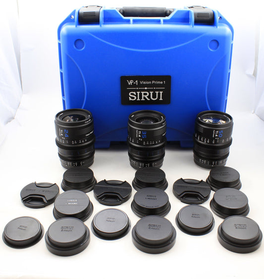 * OPEN BOX EXCELLENT * Sirui VP-1 Vision Prime T1.4 Full-Frame Cine 3-Lens Kit (Black)