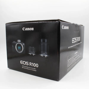 * OPEN BOX EXCELLENT * Canon EOS R100 Mirrorless Camera with RF-S 18-45mm f/4.5-6.3 IS STM Lens and RF-S 55-210mm f/5-7.1 IS STM Lens Kit at PROCAM | procam.com