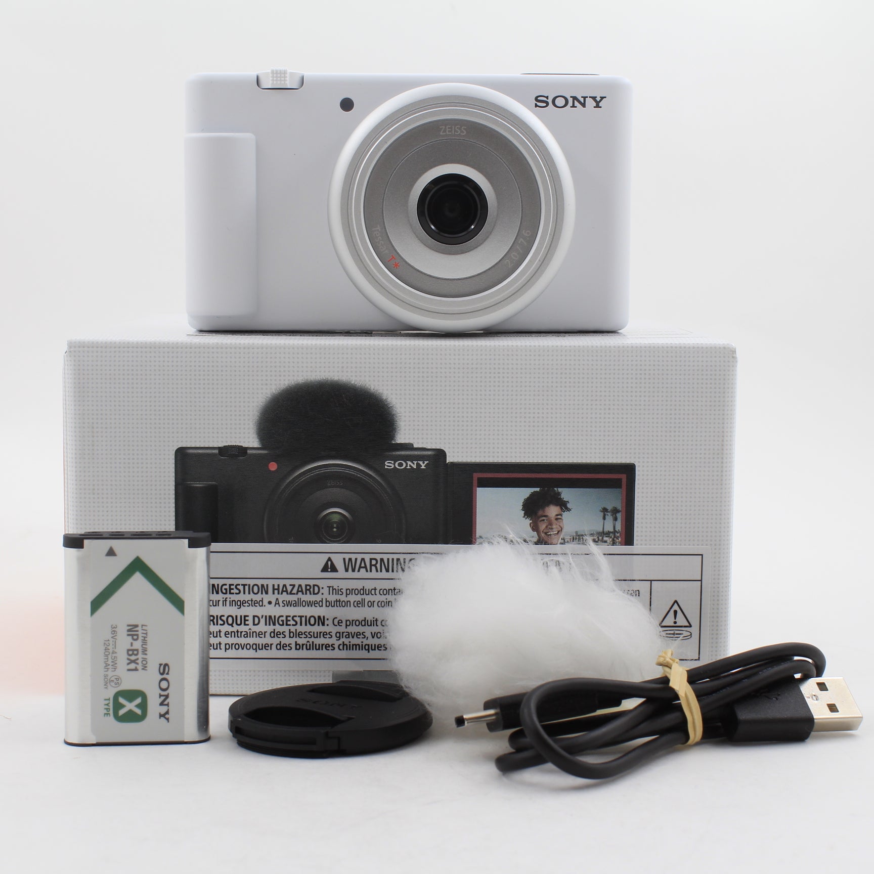 OPEN BOX EXCELLENT * Sony ZV-1F Vlogging Camera (White) at PROCAM