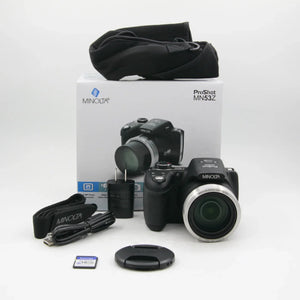 * OPEN BOX GOOD * Minolta MN53Z 16 MP HD Bridge Digital Camera with 53x Optical Zoom (Black) at PROCAM | procam.com
