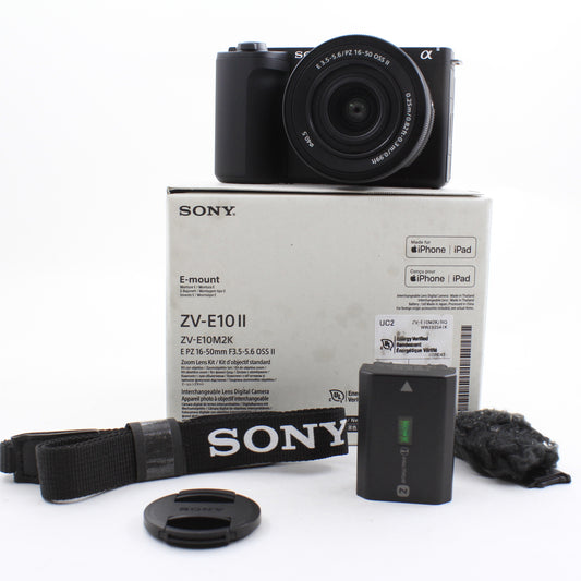 * OPEN BOX FAIR * Sony ZV-E10 II Mirrorless Camera with E PZ 16-50mm Lens (Black)