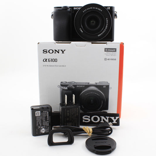 * OPEN BOX EXCELLENT * Sony a6100 Mirrorless Camera with PZ 16-50mm f/3.5-5.6 II Lens