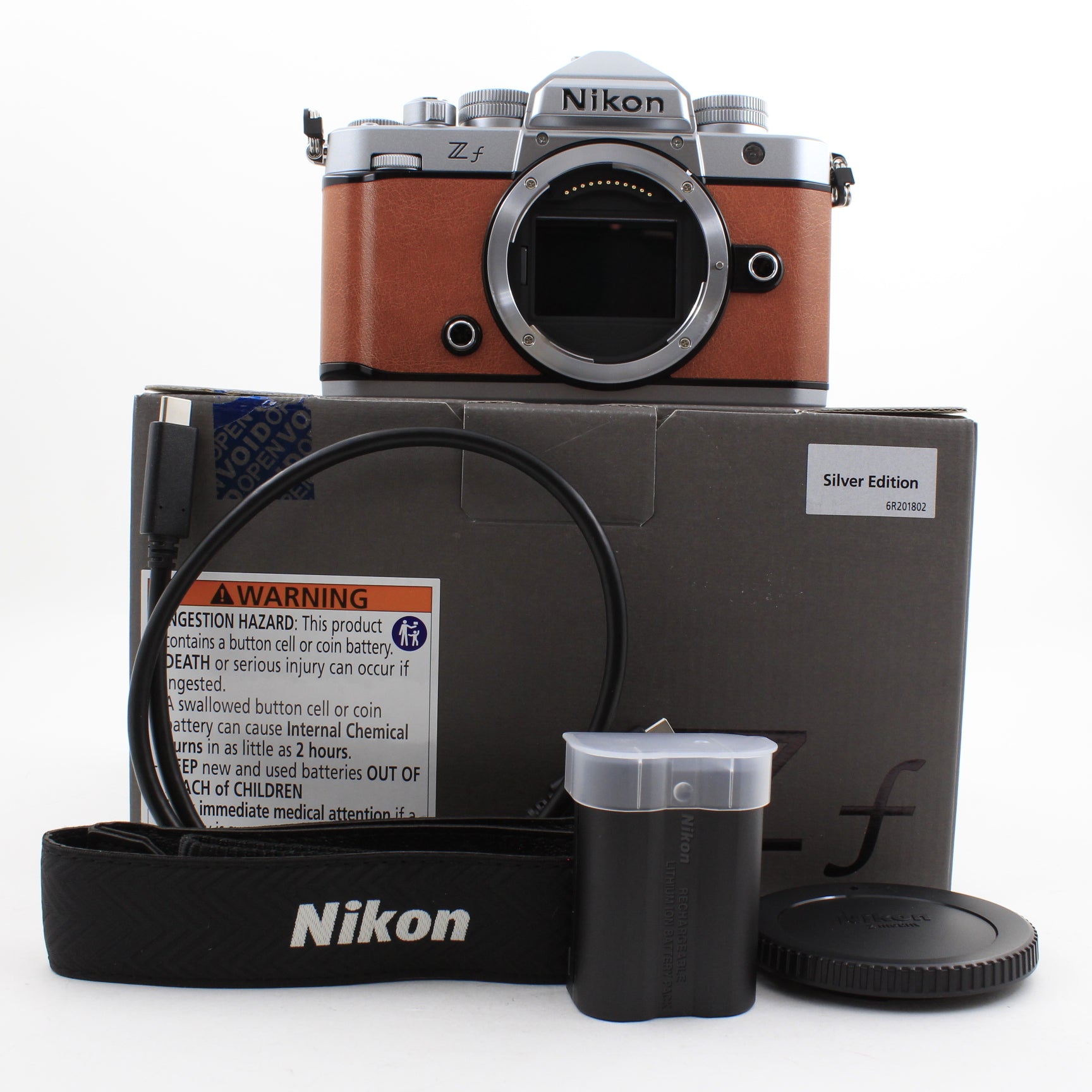 OPEN BOX EXCELLENT * Nikon Zf Mirrorless Camera (Silver & Cognac