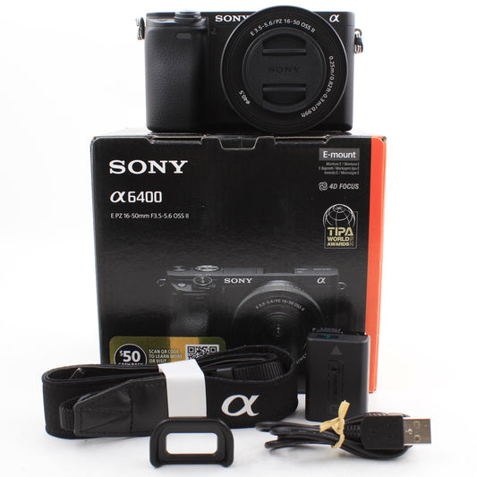 * OPEN BOX GOOD * Sony a6400 Mirrorless Camera with PZ 16-50mm f/3.5-5.6 II Lens
