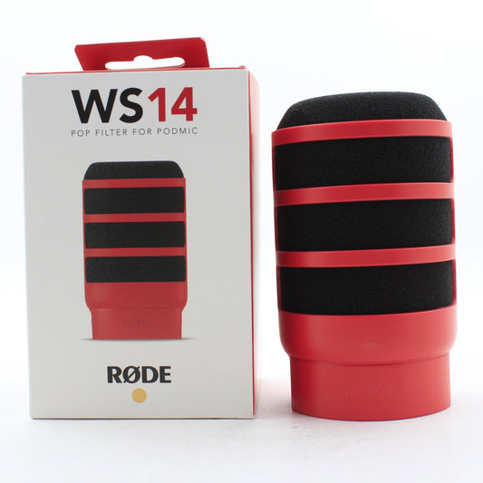 * OPEN BOX EXCELLENT * RODE WS14 Pop Filter for PodMic (Red)