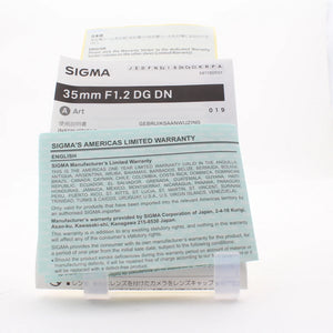 * OPEN BOX GOOD * Sigma 35mm f/1.2 DG DN ART Lens for Sony E at PROCAM | procam.com
