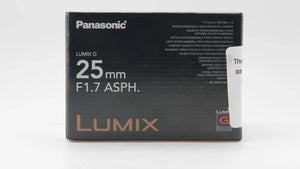 * OPEN BOX GOOD * Panasonic Lumix G 25mm f/1.7 ASPH. Lens at PROCAM | procam.com