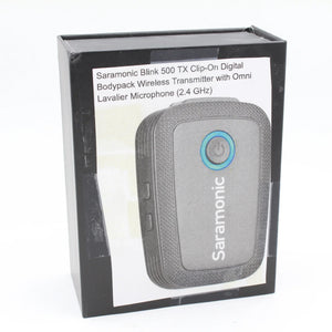 * OPEN BOX FAIR * Saramonic Blink 500 TX Clip-On Digital Bodypack Wireless Transmitter with Omni Lavalier Microphone (2.4 GHz) at PROCAM | procam.com