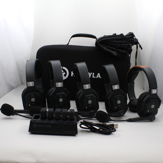 * OPEN BOX EXCELLENT * Hollyland Solidcom SE Global 5S 5-Person Full-Duplex Single-Ear Noise-Canceling Headset Intercom System (2.4 GHz)