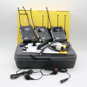 * OPEN BOX EXCELLENT * Godox WMicS1 Kit 2 Two-Person Camera-Mount Wireless Omni Lavalier Microphone System for Mirrorless/DSLR Cameras (514 to 596 MHz) at PROCAM | procam.com