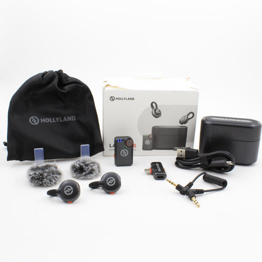 * OPEN BOX GOOD * Hollyland LARK M2S Mini Combo 2-Person Wireless Microphone System for Cameras and Mobile Devices (2.4 GHz, Space Gray)