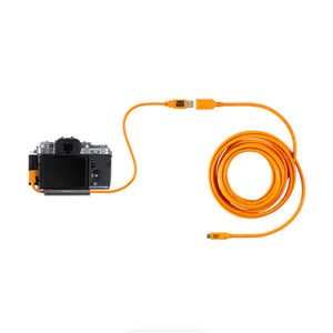Tether Tools 20" TetherPro USB 3.0 Type-A to C Right Angle Adapter Cable (High-Visibilty Orange) at PROCAM | procam.com