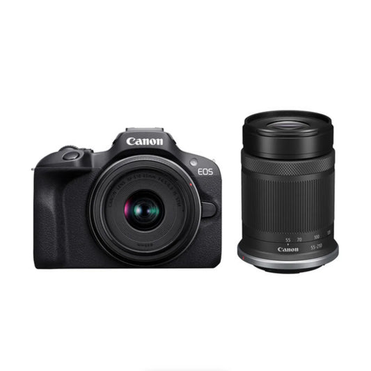 Canon EOS R100 Mirrorless Camera with RF-S 18-45mm f/4.5-6.3 IS STM Lens and RF-S 55-210mm f/5-7.1 IS STM Lens Kit at PROCAM | procam.com