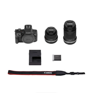 Canon EOS R100 Mirrorless Camera with RF-S 18-45mm f/4.5-6.3 IS STM Lens and RF-S 55-210mm f/5-7.1 IS STM Lens Kit at PROCAM | procam.com