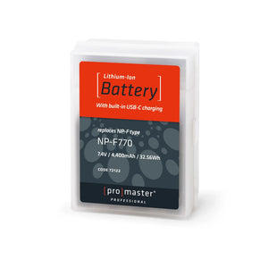 ProMaster NP-F770 Li-ion Battery for Sony w/ USB-C Charging at PROCAM | procam.com