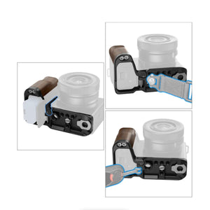 SmallRig L-Shape Mount Plate with Wooden Handle for Sony ZV-E10 II at PROCAM | procam.com