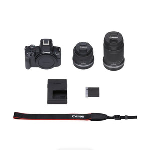 Canon EOS R50 Mirrorless Camera with RF-S 18-45mm f/4.5-6.3 IS STM Lens & RF-S 55-210mm f/5-7.1 IS STM Lens (Black) at PROCAM | procam.com
