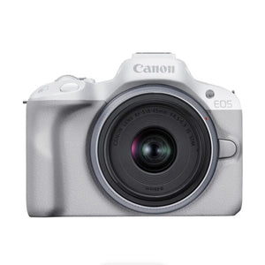 Canon EOS R50 Mirrorless Camera with RF-S 18-45mm f/4.5-6.3 IS STM Lens (White) at PROCAM | procam.com