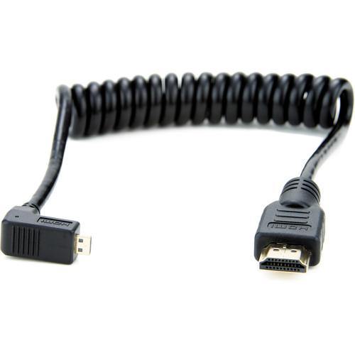 Atomos Right-Angle Micro to Full HDMI Coiled Cable (11.8 to 17.7'') | PROCAM