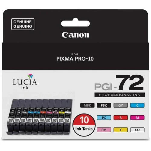 Canon LUCIA PGI-72 10-Color Ink Tank Value Pack at PROCAM | procam.com