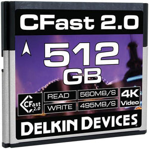 Delkin Devices CFast 2.0 Cinema Memory Card - 512GB at PROCAM | procam.com