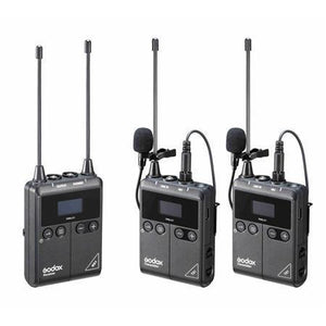 Godox WMicS1 Kit 2 Two-Person Camera-Mount Wireless Omni Lavalier Microphone System for Mirrorless/DSLR Cameras (514 to 596 MHz) at PROCAM | procam.com
