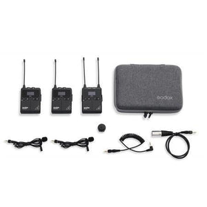 Godox WMicS1 Kit 2 Two-Person Camera-Mount Wireless Omni Lavalier Microphone System for Mirrorless/DSLR Cameras (514 to 596 MHz) at PROCAM | procam.com