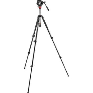 Manfrotto 500 Fluid Video Head with 190X Video Aluminum Tripod & Leveling Column Kit at PROCAM | procam.com
