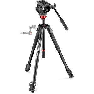 Manfrotto 500 Fluid Video Head with 190X Video Aluminum Tripod & Leveling Column Kit at PROCAM | procam.com
