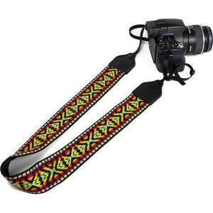 Perri's Leathers Ltd. 2" Jacquard Camera Strap (Hootenanny Red/Yellow/Green) at PROCAM | procam.com