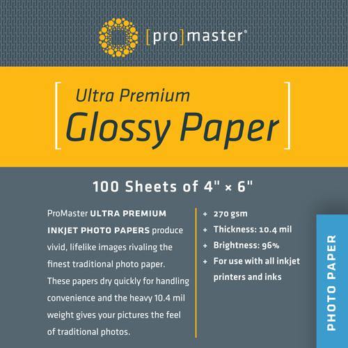 ProMaster Ultra Premium Glossy Paper - 4 x 6'' - 100 Sheets | PROCAM