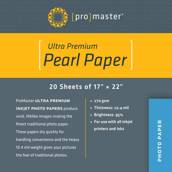 ProMaster Ultra Premium Pearl Inkjet Photo Paper - 17''x22'' - 20 Sheets | PROCAM