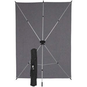 Westcott X-Drop Wrinkle-Resistant Backdrop Kit - Neutral Gray (5' x 7') at PROCAM | procam.com