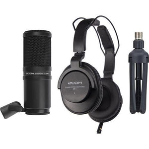 Zoom ZDM-1 Podcast Mic Pack with Headphones, Windscreen, XLR, and Tabletop Stand at PROCAM | procam.com