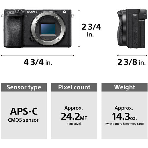 Sony a6400 Mirrorless Digital Camera with 16-50mm Lens (v1 Discontinued Model)