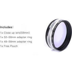 NiSi Close Up Lens Kit NC 49mm (with 62 and 67mm adaptors) at PROCAM | procam.com