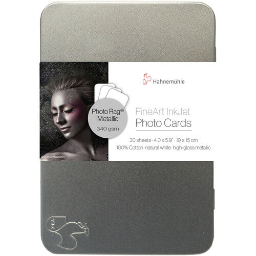 Hahnemühle Photo Rag® Metallic 340gsm, 4 x 6 inch, 30  sheets in a tin