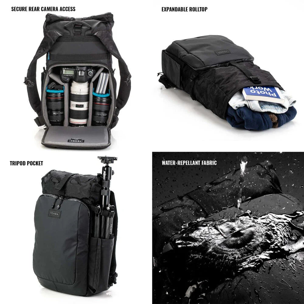 Tenba Fulton v2 16L Photo Backpack (Black & Black Camo) at PROCAM | procam.com