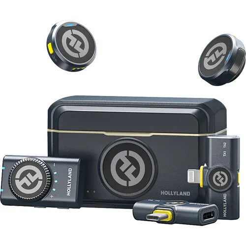 Hollyland LARK M2 DUO 2-Person Wireless Combo Microphone System (2.4 GHz, Shine Charcoal) at PROCAM | procam.com