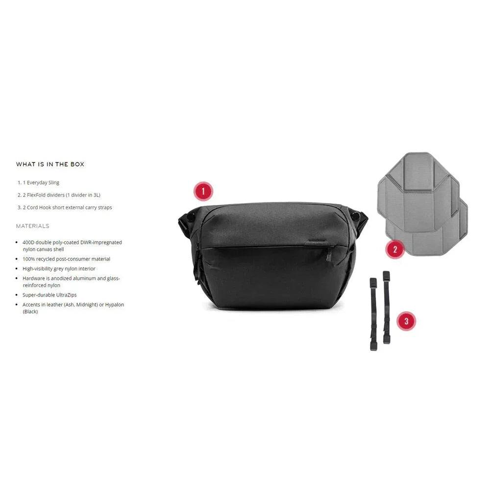 Peak Design Everyday Sling v2 (Black, 3L) at PROCAM | procam.com